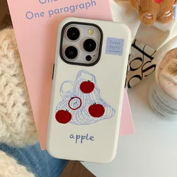 Korean Ins Fruit Bag Cute Manga Phone Case for IPHONE 15PRO MAX 14 13 12 11 PRO XR SE Acrylic TPU Two in One Mobile Phone Cases