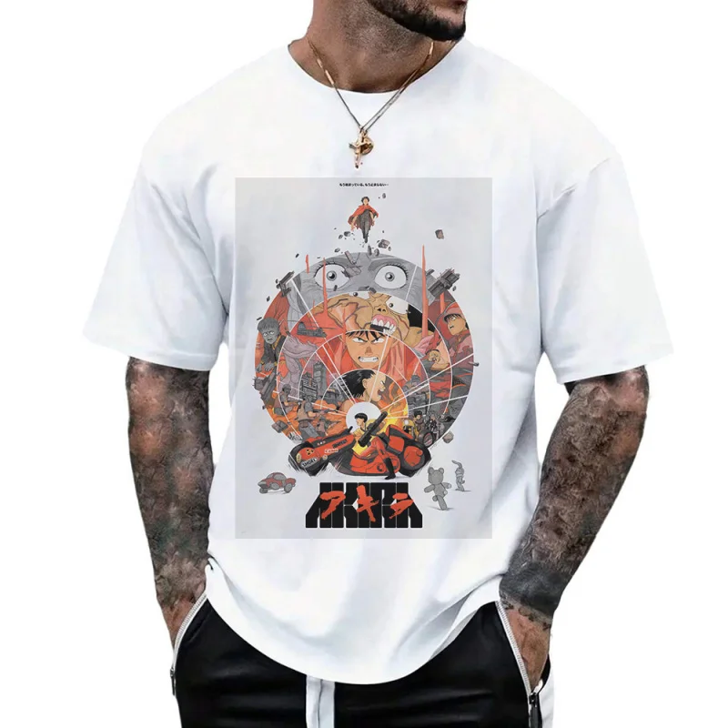 

0225 Vintage Akira Anime Gift T Shirt Cyberpunk Manga Neo-Tokyo City explosion Graphic clothes cyber mecha All size tops S-6XL