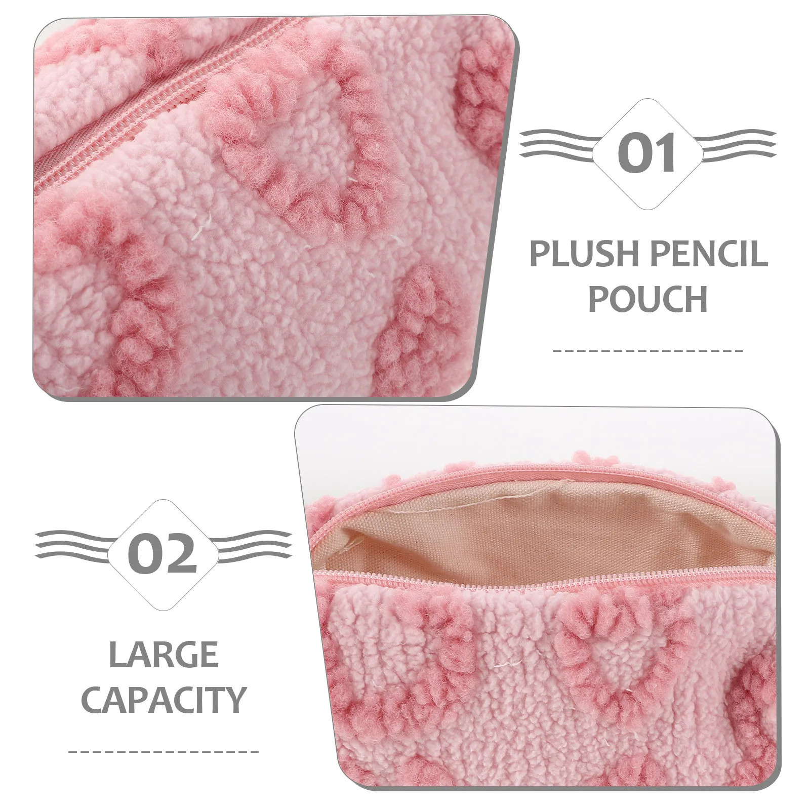 مقلمة كاواي ذات سعة كبيرة، حقيبة أقلام جمالية لطيفة على شكل قلب، حقيبة تنظيم قرطاسية للطلاب #2