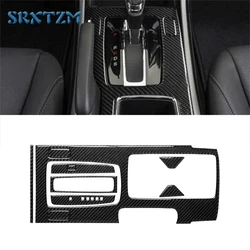 Real Carbon Fiber Center Control Gear Shift Panel Water Cup Holder Cover Sticker Trim For Honda Accord 2013-2017 LHD