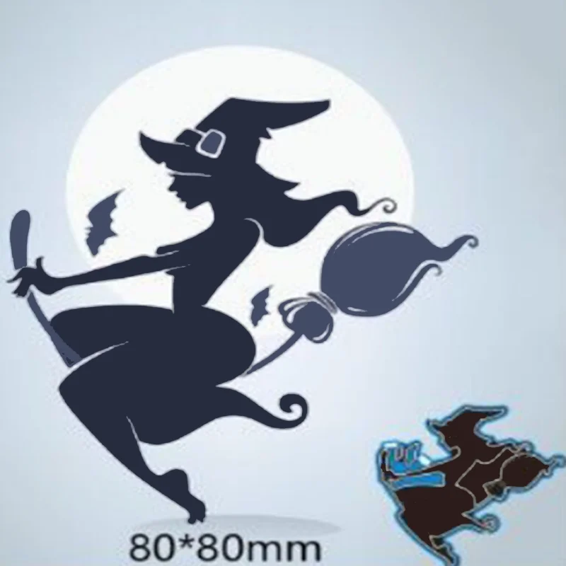 

Broom Witch Etching Metal Cutting Dies DIY Scrapbook Die Cutout Wedding Party Craft Card Embossing Decoration Stencils Reusable