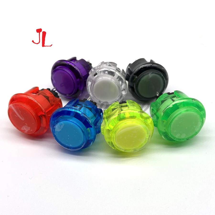 100pcs Transparent not LED Arcade Push Button 30MM 24MM Game Switch Microswitch PC PS3 USB Joystick DIY SANWA OBSF Copy Replace