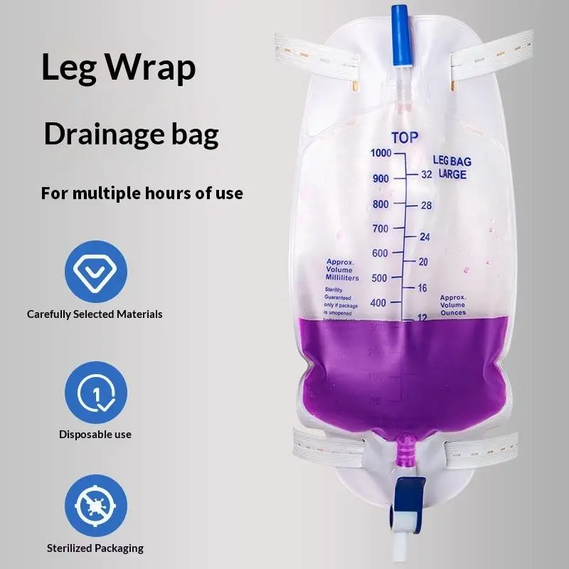 Disposable Urine Collection Bag 1000/2000ML Anti-backflow Odorless Leakproof Drainage Pouch for Elderly Home Use