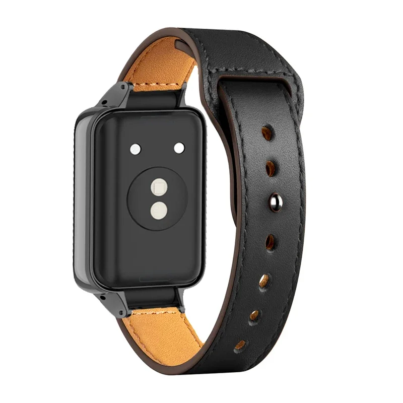 Leather Bracelet for Honor Band 9 Smartband Accessories for Honor band 9 Wrist Strap Belt for honor band 9 Metal Protective Case