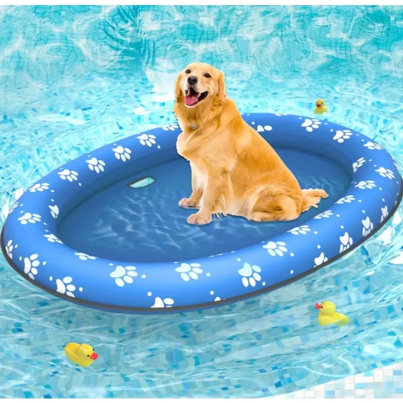 

Premium Dog Swim Platform - Extra Large Inflatable Raft for Lakes/Pools, Supports up to 50lbs with Reinforced Seams