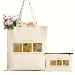 Van Gogh Print Shopping Bag Shopping Shopper Grocery Eco Handbag Tote Bag Sacola Woven Grab Canvas Tote Bag