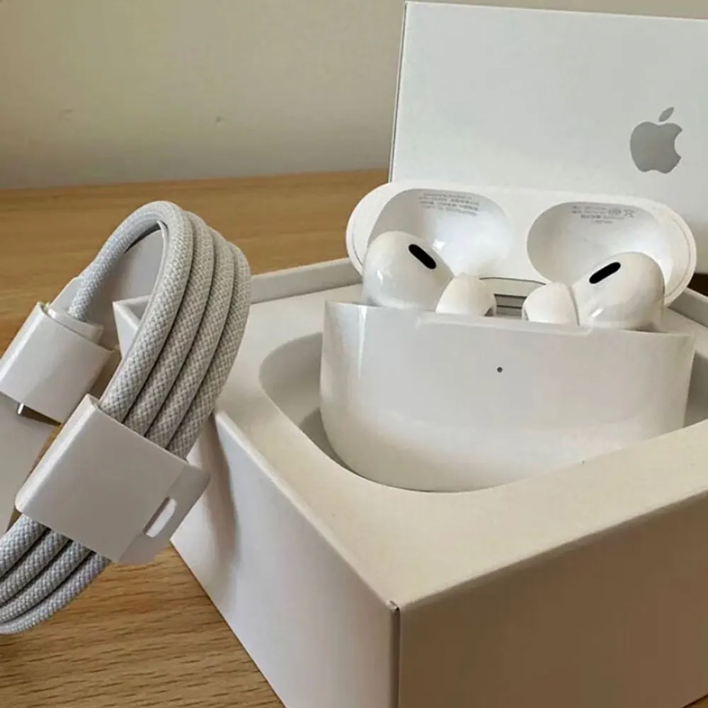 Used Original Apple AirPods Pro 2nd wireless Bluetooth earphone H2 chip wireless charging box Active Noise With packaging box