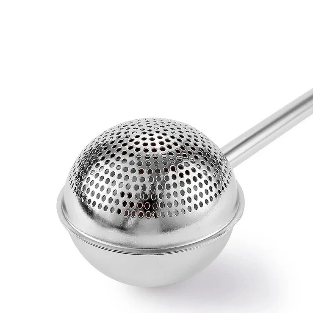Stainless Steel Telescopic Spherical Tea Filter 304 Baking Sugar Powder Spreader Filter Spoon Multi‑purpose Kitchen Tools