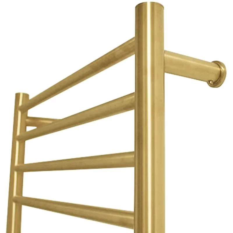 Stainless Steel Plug-in Bathroom Towel Rail Space-Saving Brushed Gold Heated Dryer Rack with Heater for Home or Hotel Use