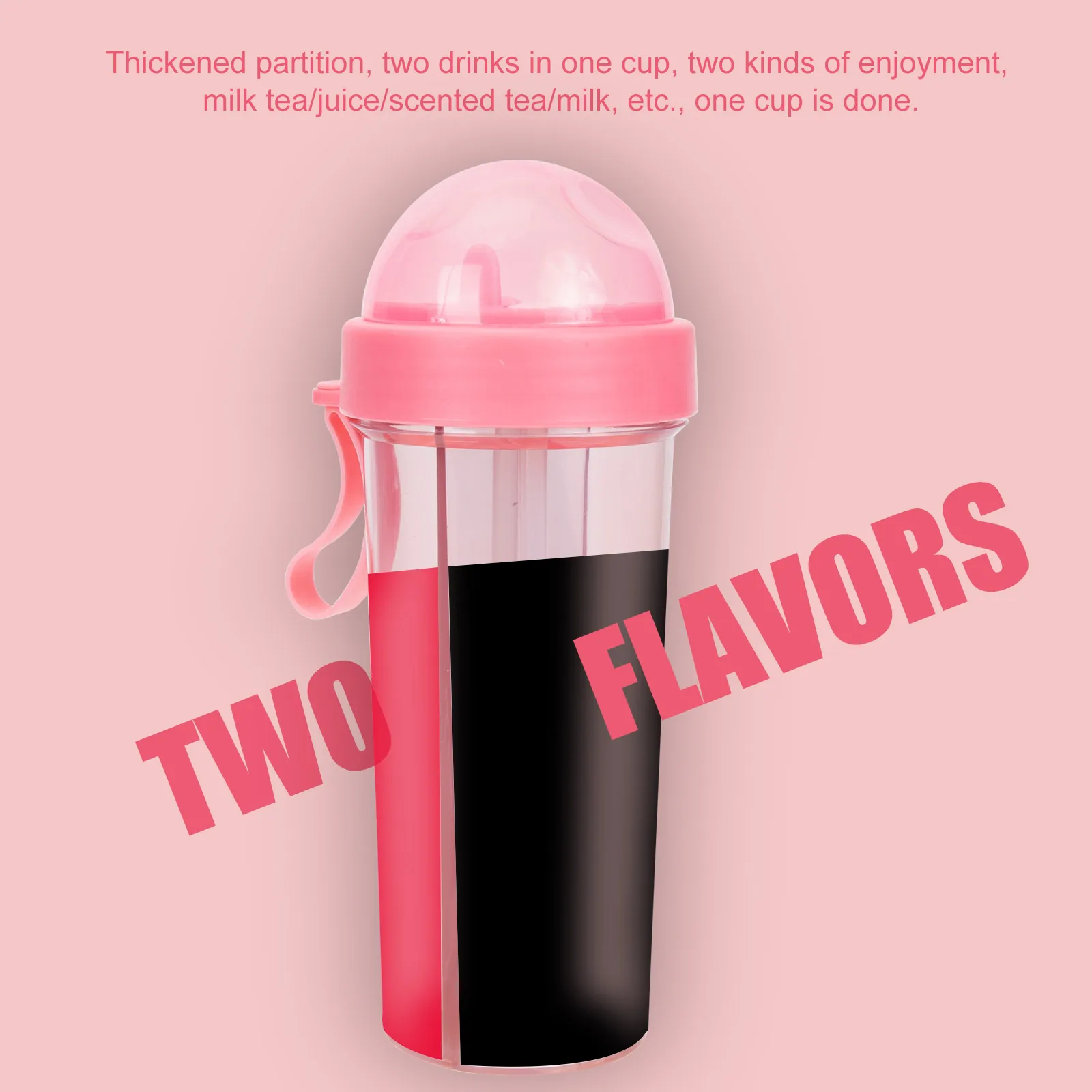 Dual Use Water Bottle With Straw Creative Design Portable Coffee Tea Container Durable Dual Cup For Outdoor Sports Travel