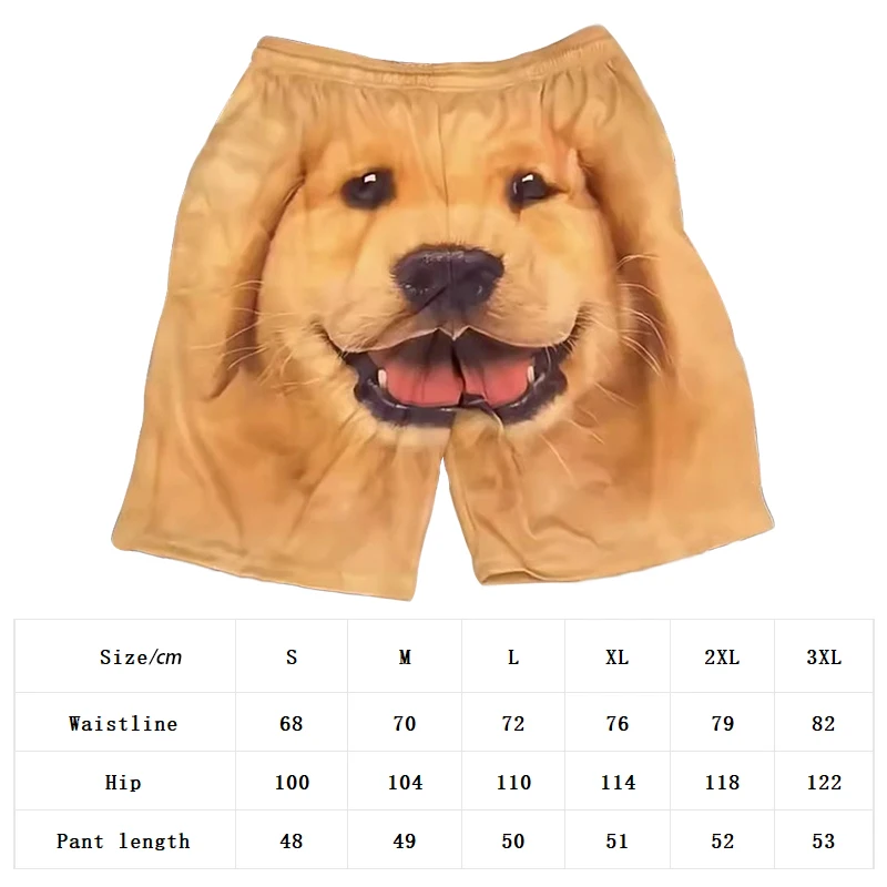 Fashion Funny Pet Dog Shorts Casual 3D Three-Dimensional Printing Men's Shorts Summer Cute Animal Shorts Walking Home Pajamas