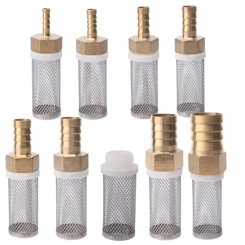 

6-19mm Lengthened Stainless Steel Mesh Filter Garden Irrigation Pump Protection Hose Filter Water Cleaning Mesh Brass Filter