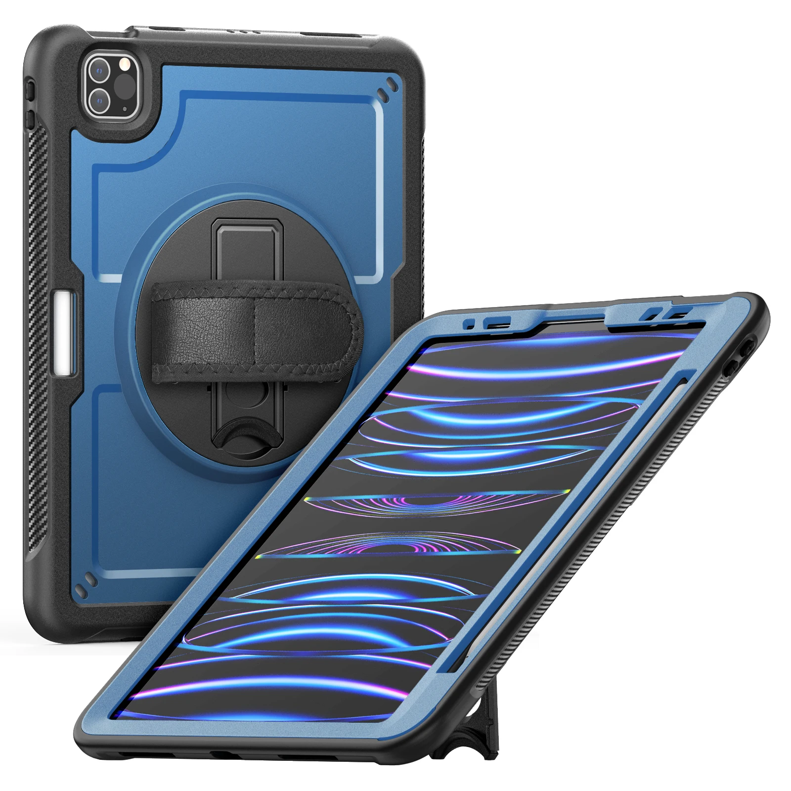 Tablet Case For iPad Air (2022) / (2020) / Pro 11 (2022) / (2021) / (2020) / (2018) Kickstand PC + TPE Cover with Hand