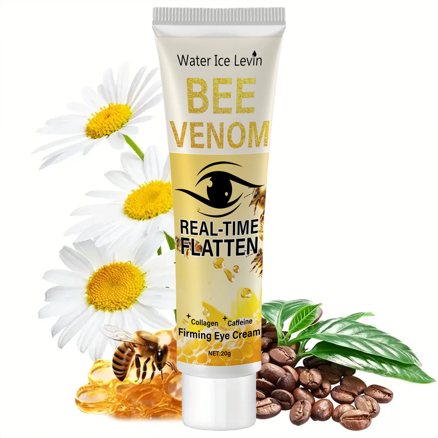 Water Ice Levin Multi-Active Eye Firm Cream Bee Venom Collagen Caffeine Blend Deep Hydrate Tighten Sagging Under Eye Skin 20g