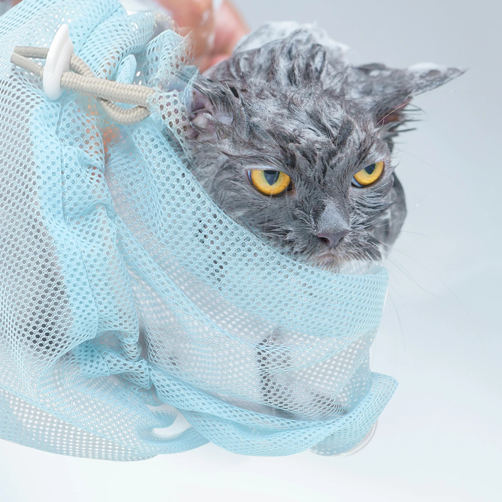 

1Pcs Cat Bathing Bag Anti-Scratch Sturdy Cat Shower Pouch for Bathing Nail Trimming Injecting Multi-Purpose Pet Restraint Bag