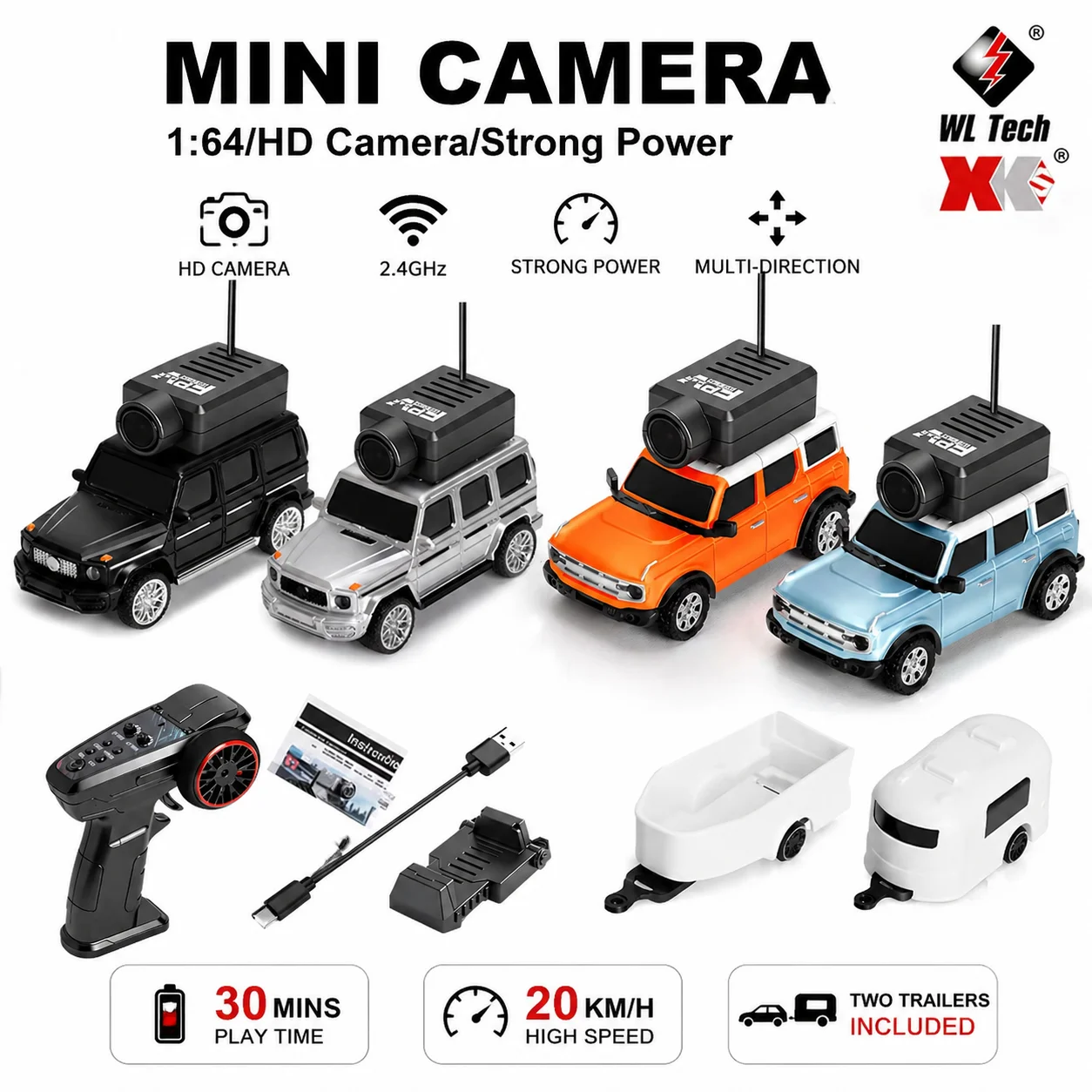 WLtoys 6405 1/64 Full Size Mini RC Car with FPV HD Camera 2.4G with Gyroscope Remote control Cars Gifts for Desktop Toys