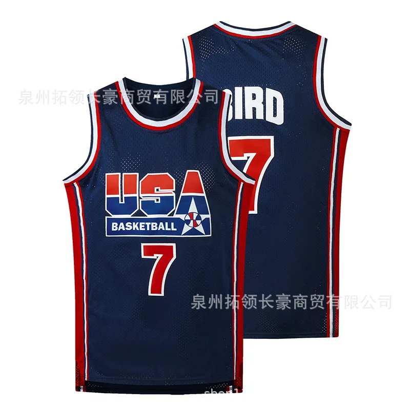 نسخة ريترو للرجال STOKTON # 7 # 9 # 12 # 15 كرة السلة جيرسي الولايات المتحدة الأمريكية التطريز سترة رياضية واسعة تناسب الملابس العلامة التجارية الصينية #4