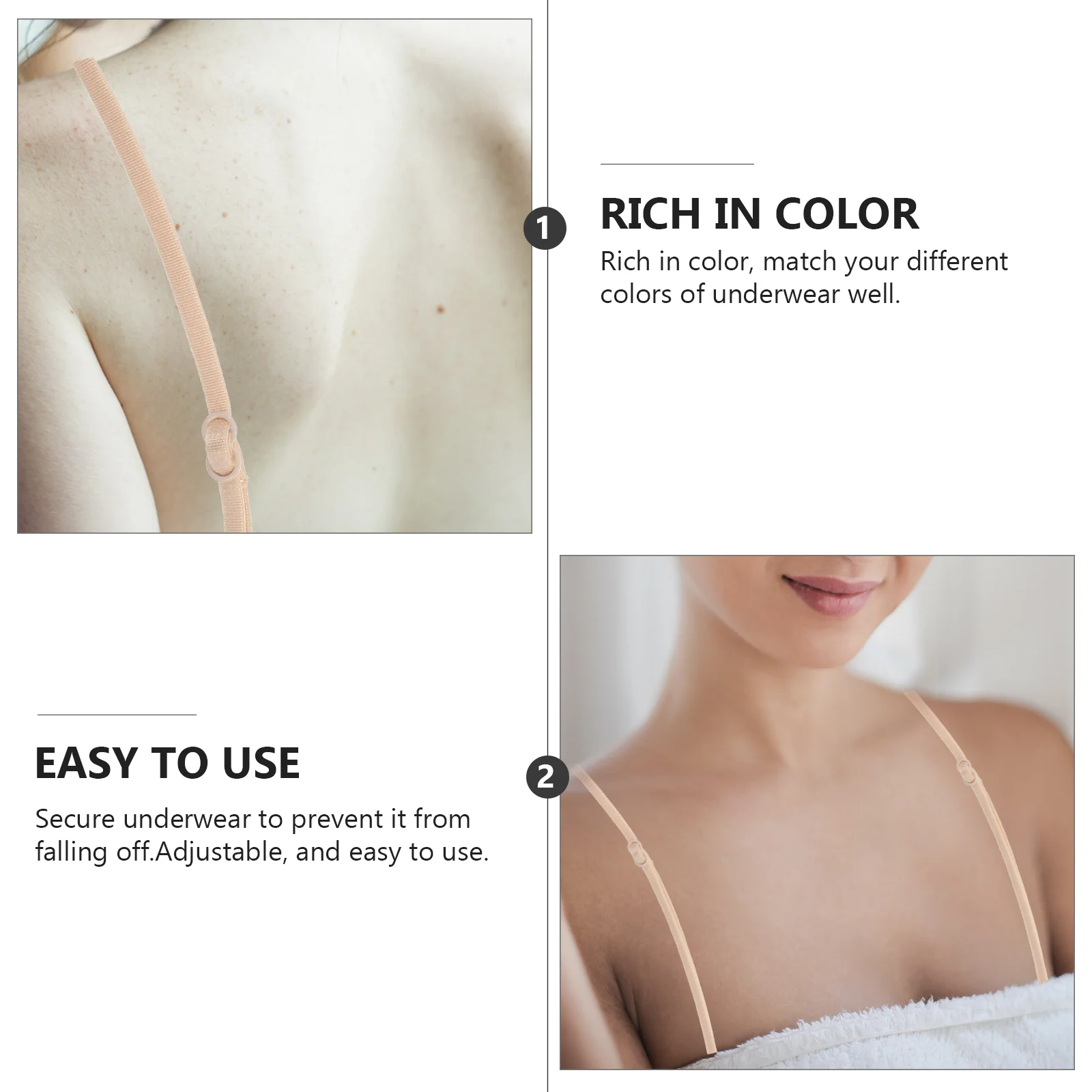 

8Pcs Adjustable Non-Slip Bra Straps Durable Slip-Resistant Belts for Women Multi-Color Underwear Accessories Bra Strap