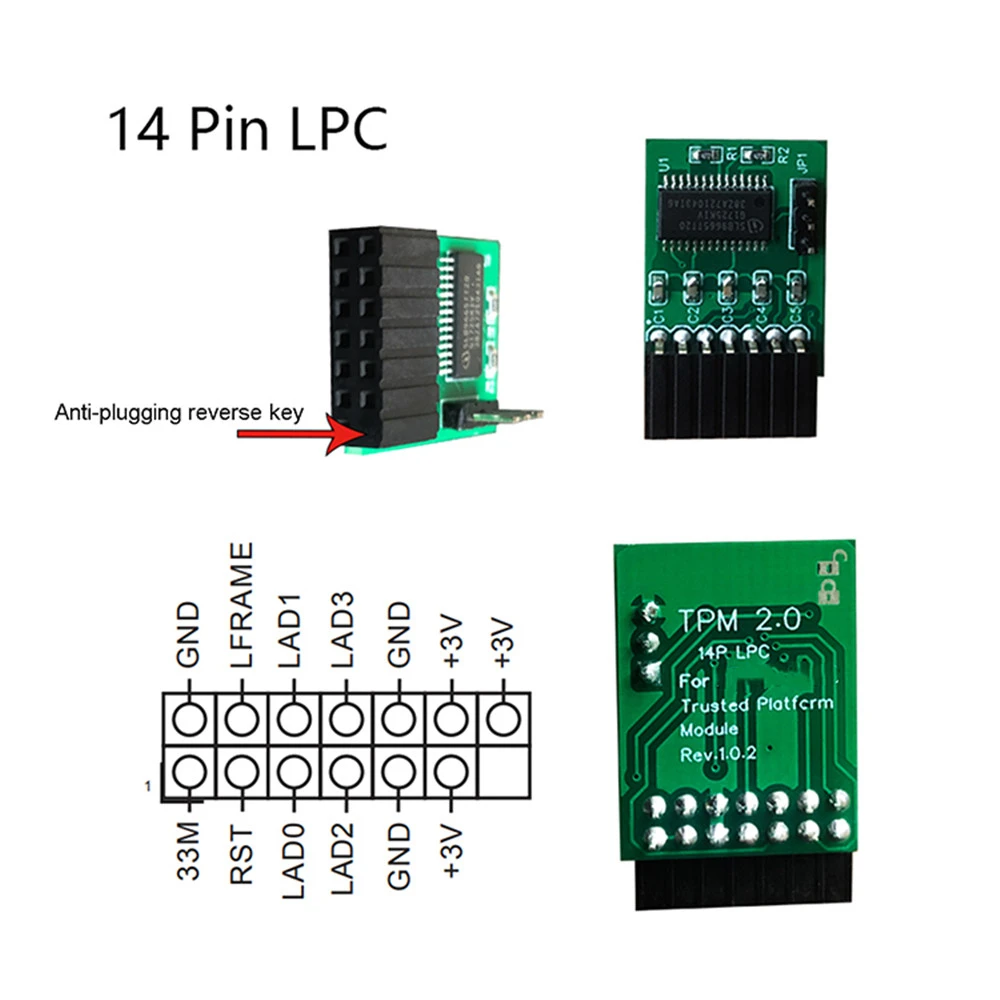 Modulo di sicurezza TPM2.0 sostitutivo Scheda schede madri SPI 14 pin LPC 14/18/20 pin per piattaforma Asrock TPM2 -SLI -S -SPI