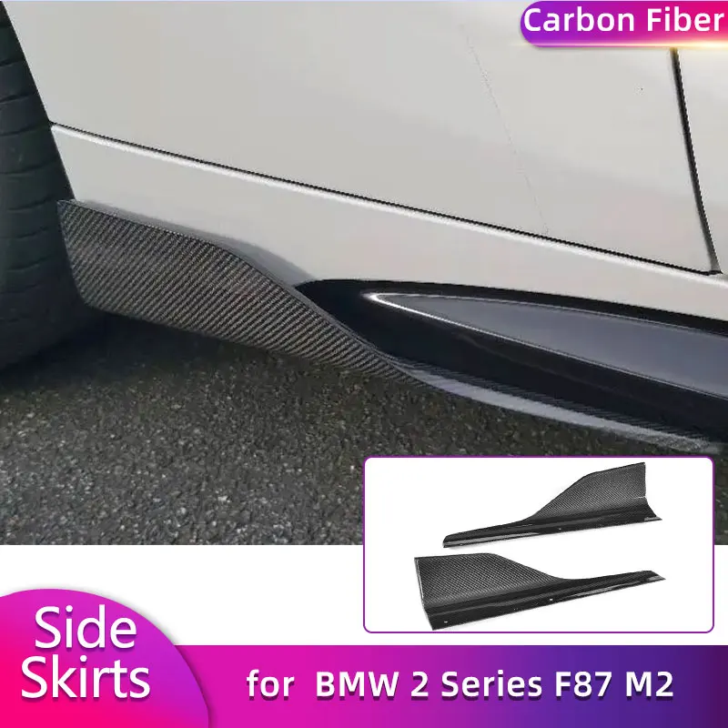 

Carbon Fiber Car Side Skirts Splitters for BMW F87 M2 Base Coupe 2-Door 2016-2018 Racing Side Bumper Splitters Apron Flaps FRP