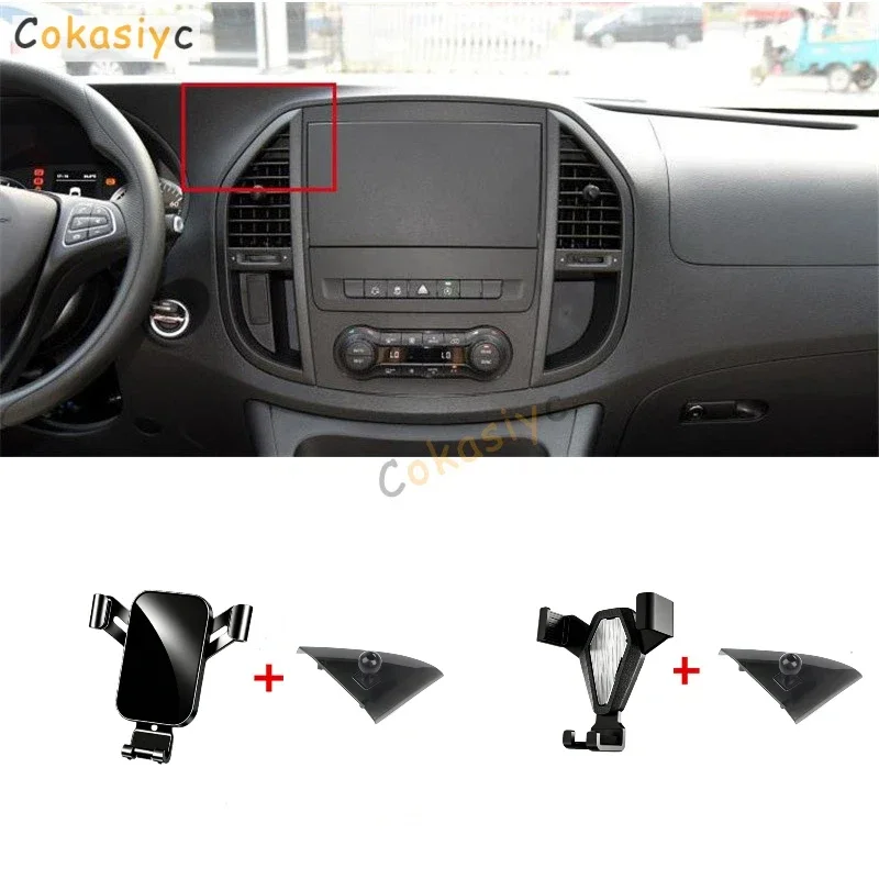 1Set ABS Material Special Car Phone Holder Fixed Bracket Stand Mobile Gravity Linkage For Mercedes-Benz Vito W447 2016-2020