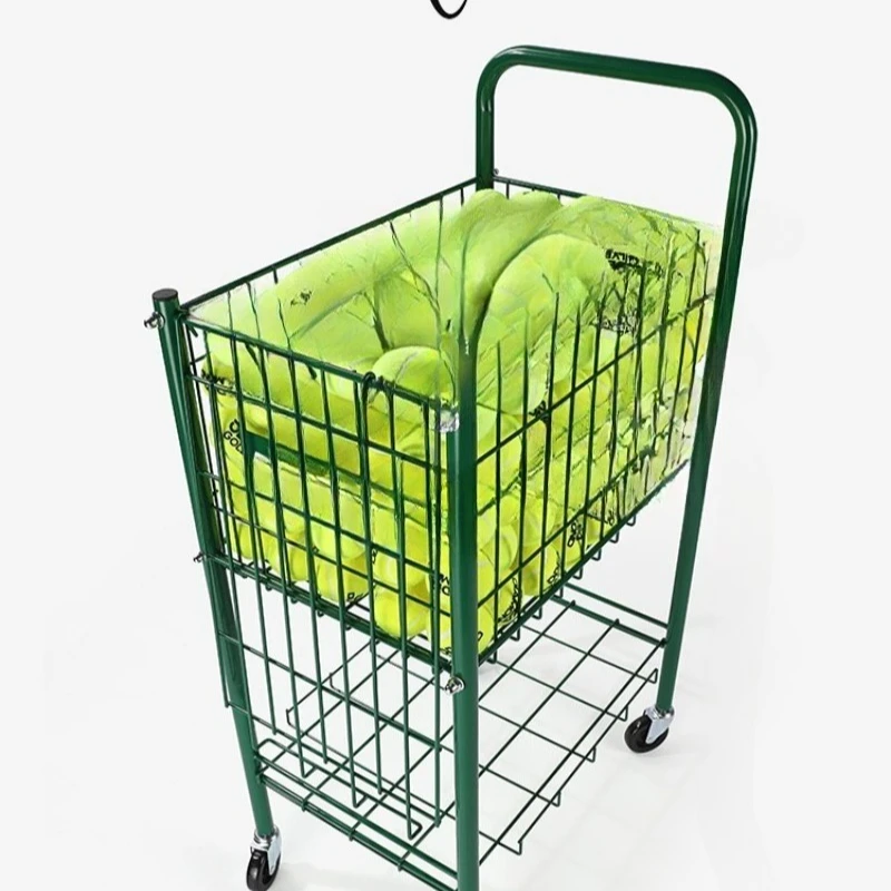 تدريب سيارة مدرب التنس، إطار التنس يمكن أن يحمل كرة، سلة تخزين محمولة قابلة للطي بعجلات