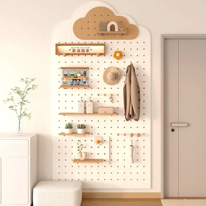 Entrance hole board custom shelf wooden display storage wall