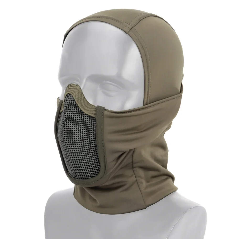 Tactical Full Face Mask Balaclava Cap Motorcycle  Airsoft Paintball Headgear Metal Mesh Hunting Protective Mask