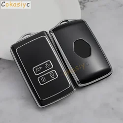 Silver Tpu Car Key Case Cover for Renault Captur Koleos Kadjar Zoe Arkana Espace Clio Megane Grand Scenic Sandero Dacia Duster
