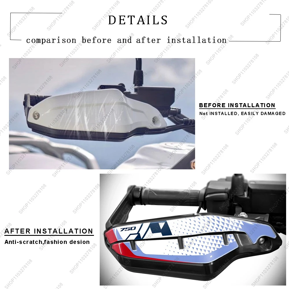 For Honda XL750 Transalp 2025 Motorcycle Gel 3D Resin Stickers Handguard Decal Hand Guard Protection Sticker