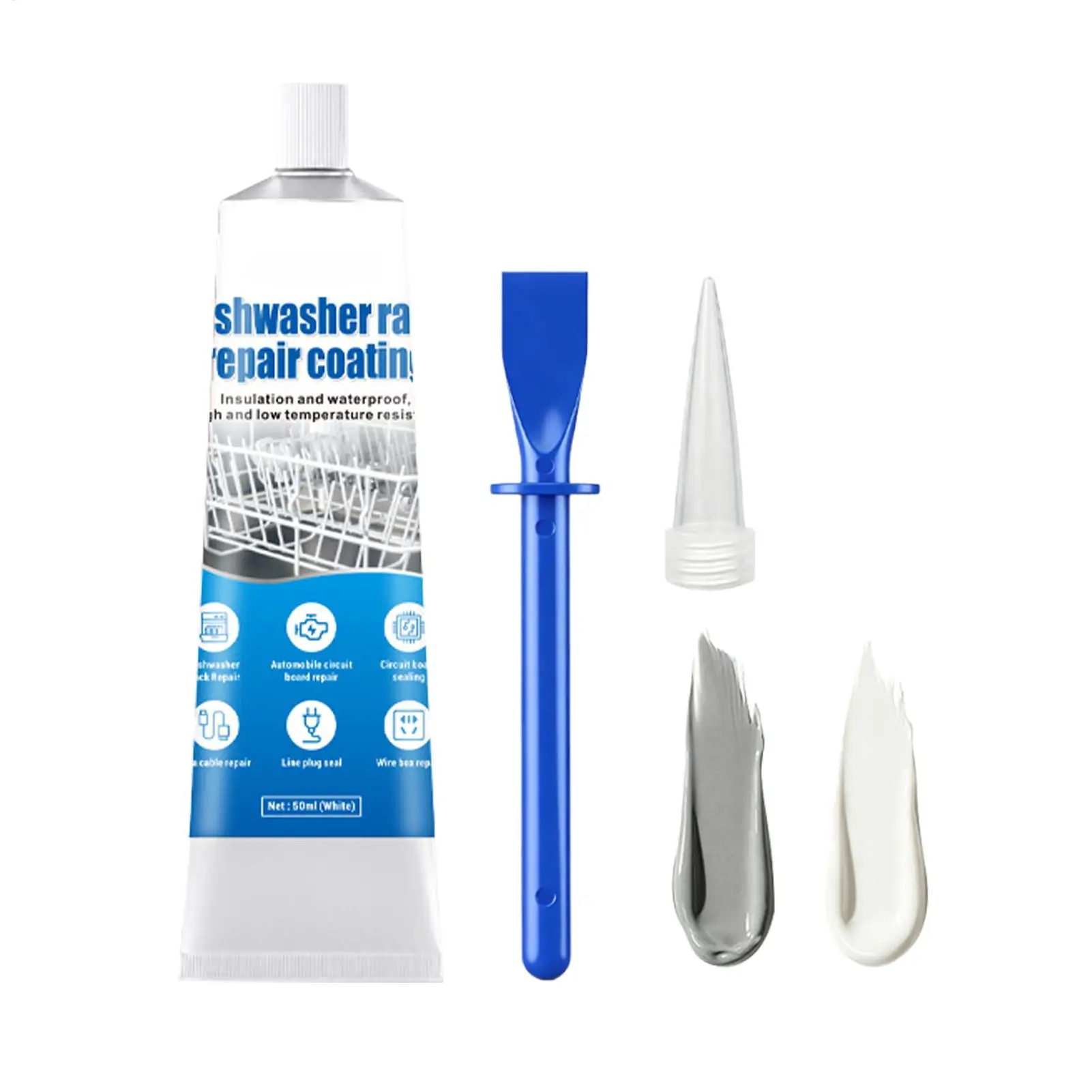 50ml Dishwasher Rack Restorer Anti-Rust Protective Coating Includes Applicator Tip & Scraper Seals Exposed Metal For Home Cafe