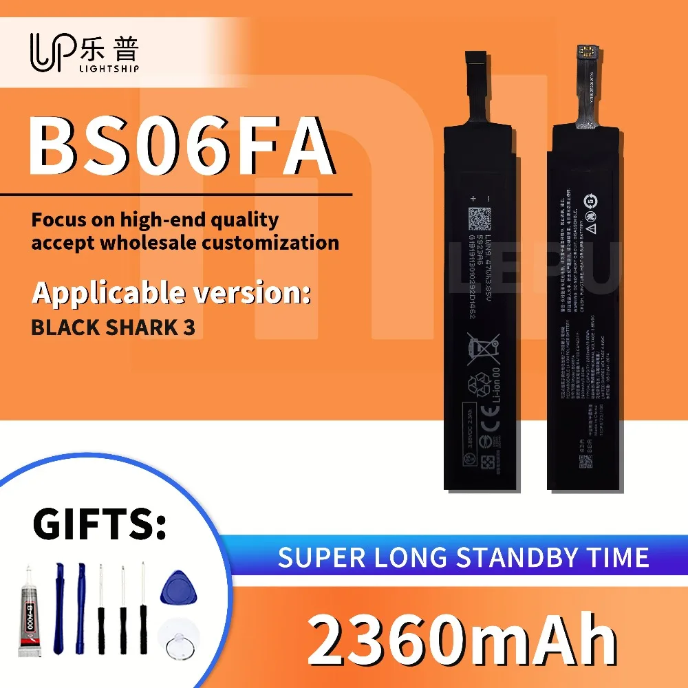 

Оригинальный аккумулятор BLACK SHARK 3, 2360 мАч, сменный аккумулятор BS06FA для BLACK SHARK 3, высококачественный аккумулятор + бесплатные инструменты