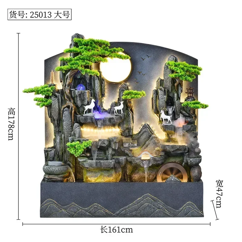 

L1 Rockery flowing water ornaments fountain living room partition water curtain wall flowing water decoration courtyard balcony