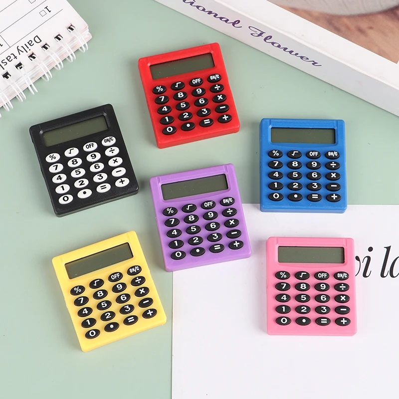 1PC Mini Candy Color Pocket Calculator 8 Digits Creative Square Portable Calculator School Office Stationery