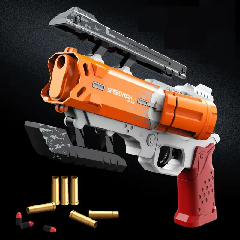 Revolver Pistol Toy Gun Firefox Space Blaster Manual Soft Bullet Handgun Launcher For Adults Kids Boys Birthday Gifts Moive Prop