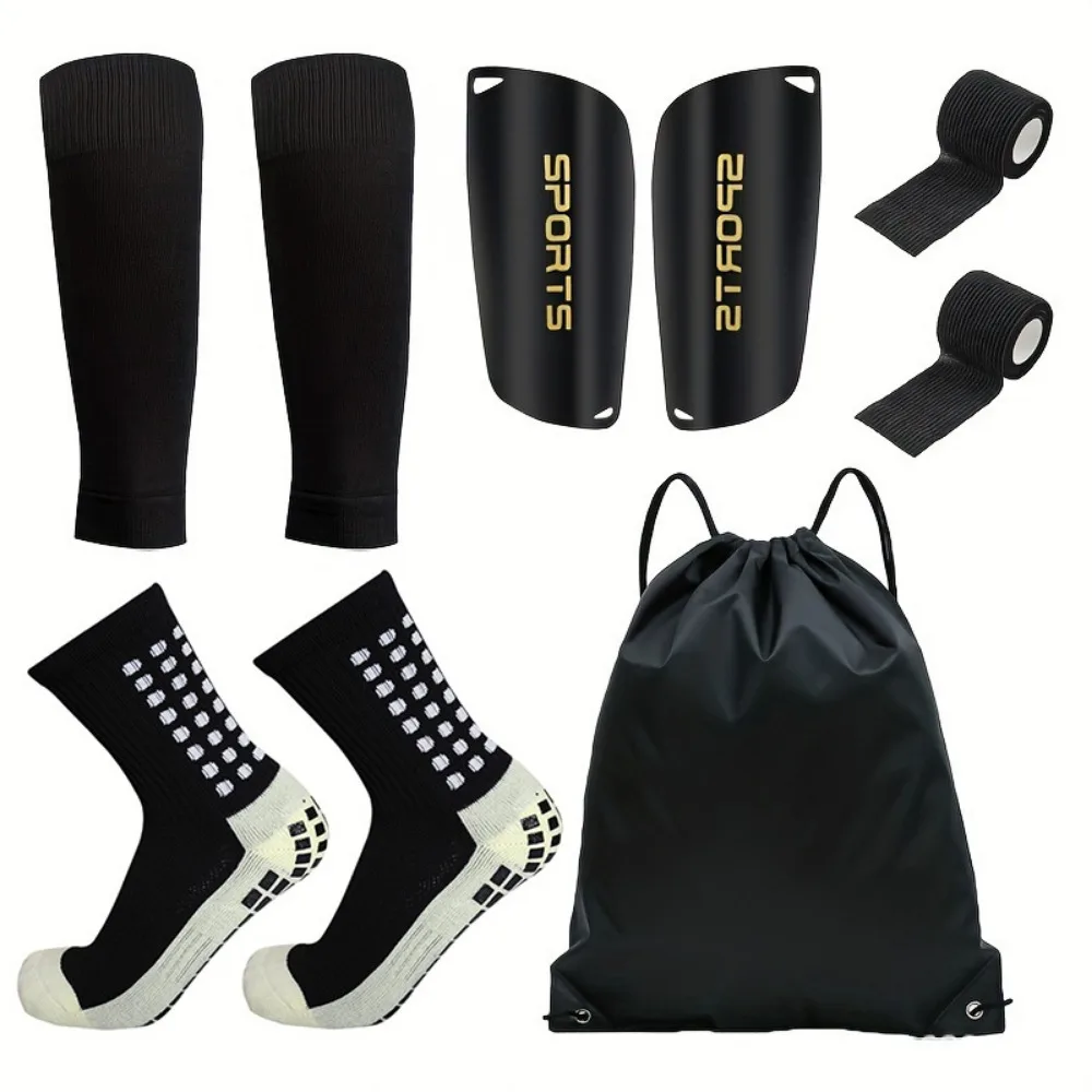 

5pcs/set Lightweight Soccer Shin Guards Durable Comfortable Football Shin Pads Leg Cover Non-slip Ankle Socks Insert Board Gear