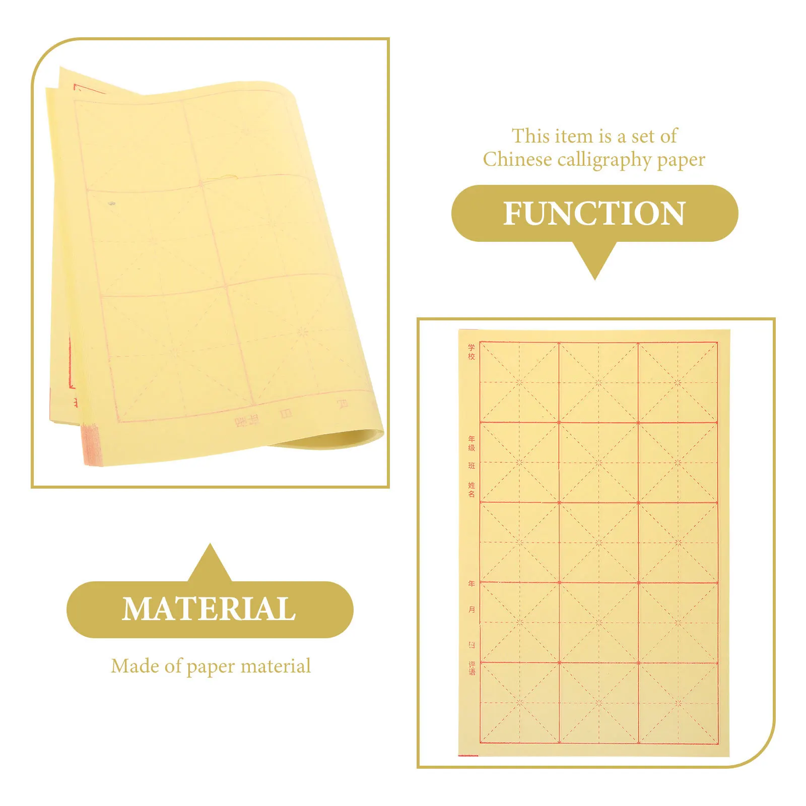 

90 Sheets Paper for Calligraphy Chinese Calligraphy Practice Paper Writing Sheet Handwriting Art Stationery Thickened Reliable