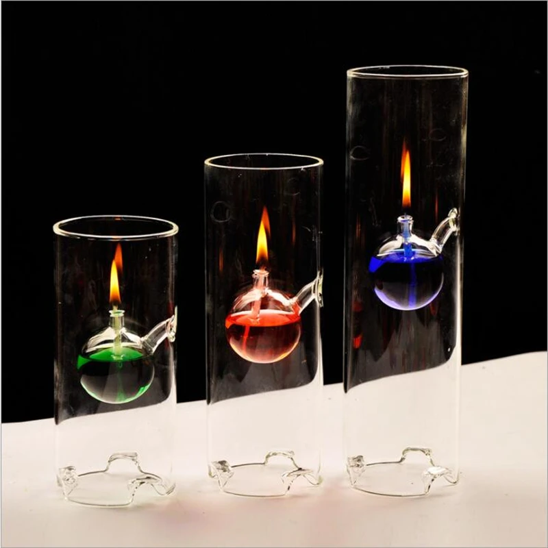 

Real Flame Glass Romantic Oil Lamp Bowl Bio Ethanol Table Fire