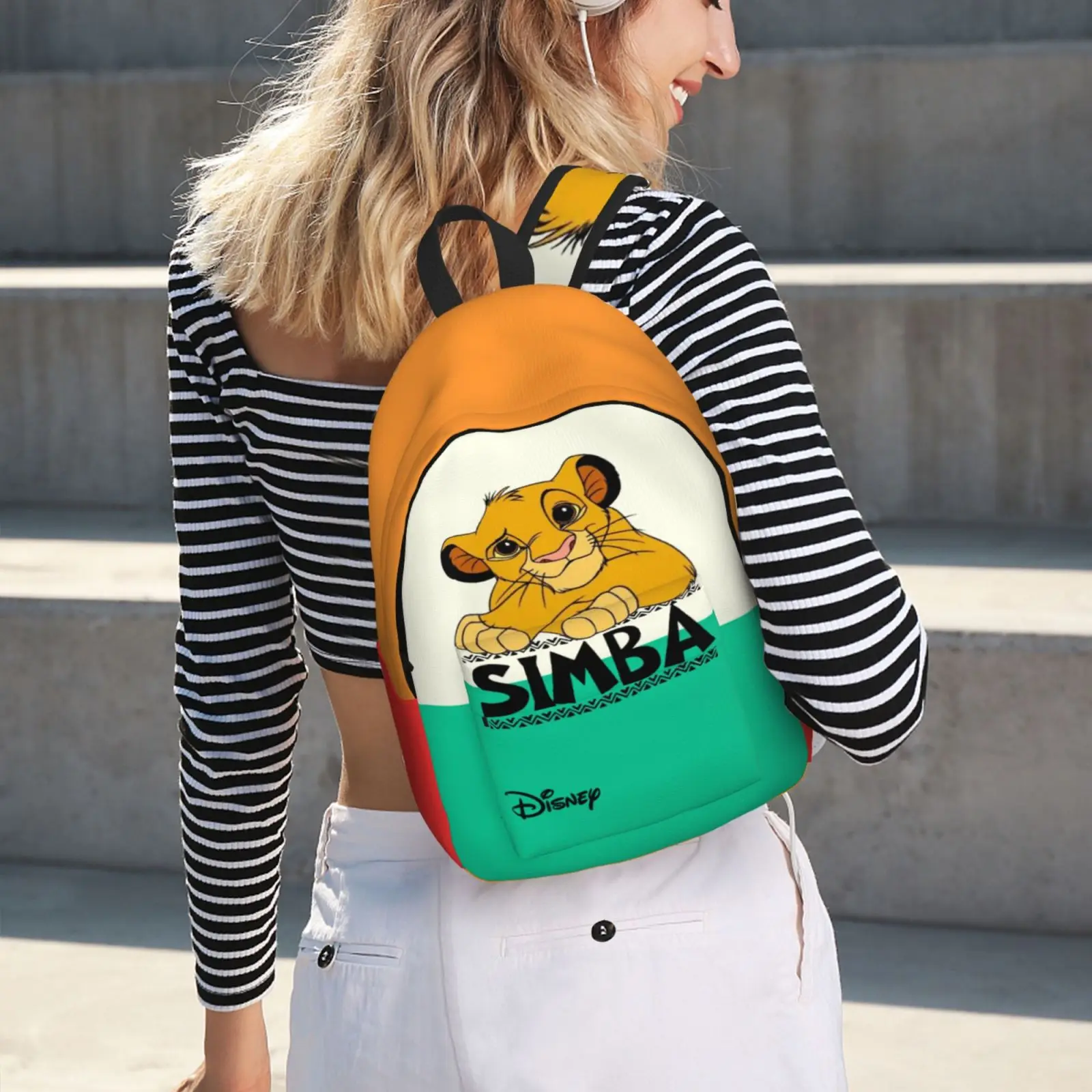 Cute Simba Classic Bookbag Disney The Lion King Film For Kid Light For School Back To School Gift Large Capacity Handbag