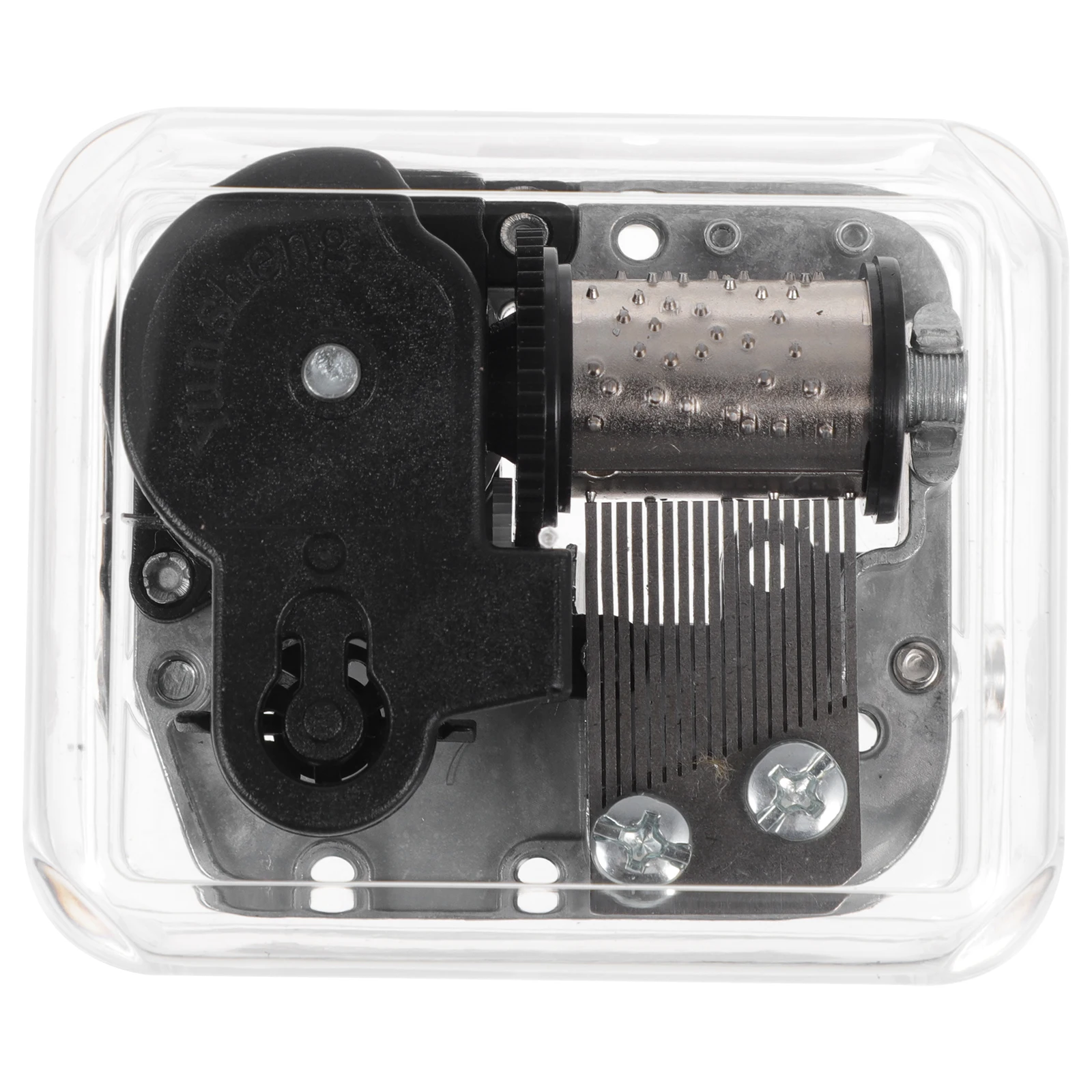 

1pc Square Transparent Clockwork Musical Box Movement Acrylic Accessory Diy Windup Music Box Loud Sound Therapy Use