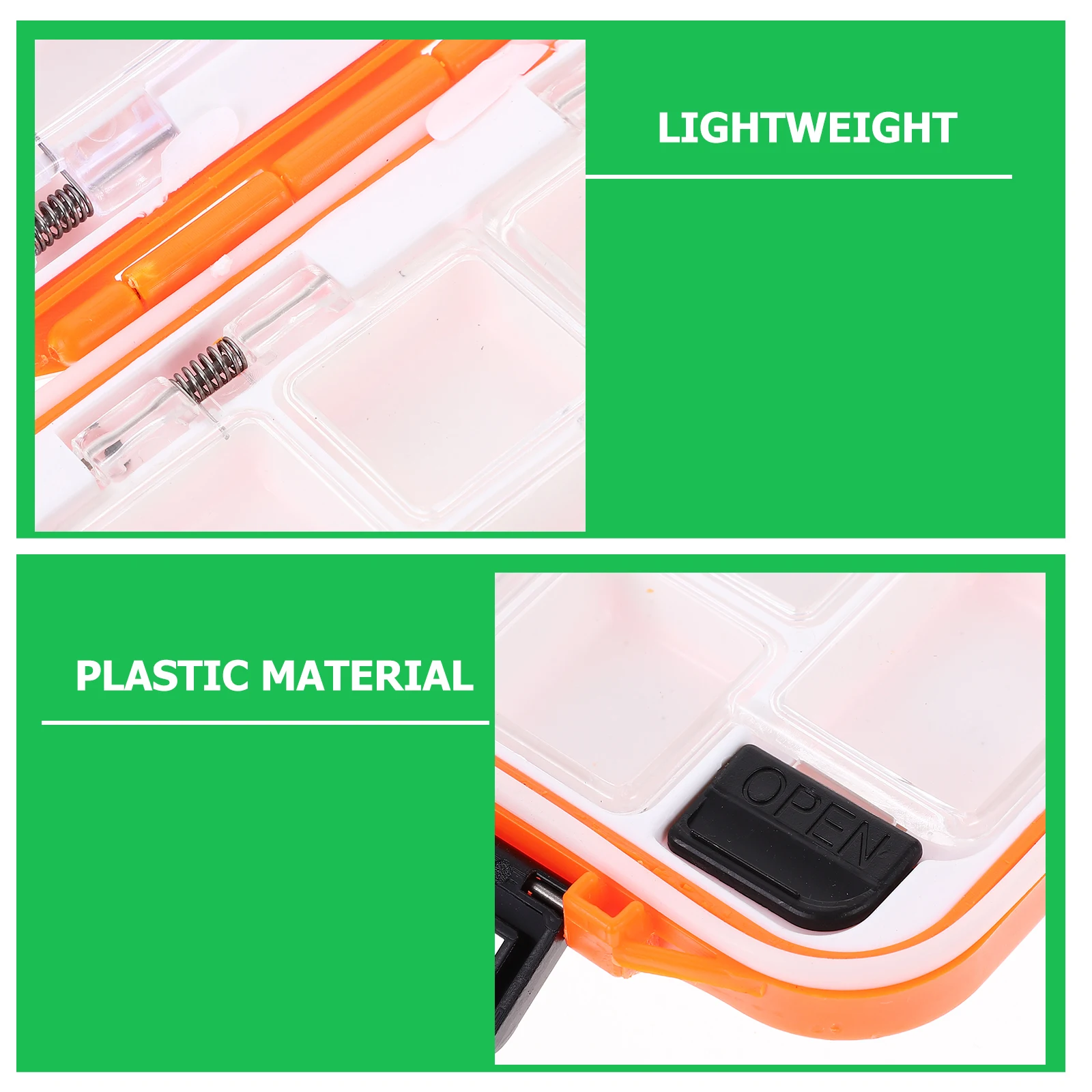 

Fish Bait Size Orange Waterproof Thickened Shell High Transparent Inner Movable Inserts Tight Silicone Seal Lure