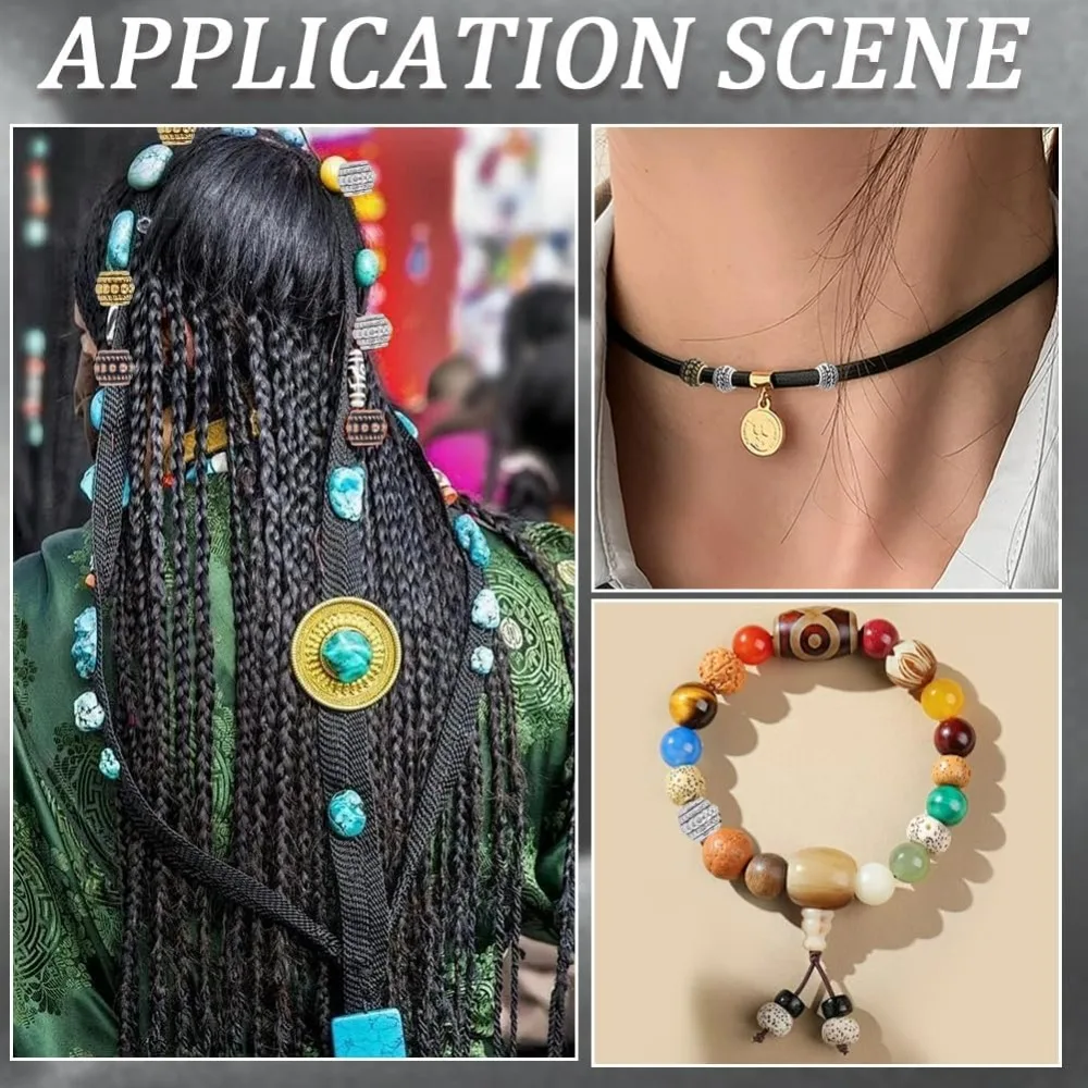 1 صندوق 150 قطعة الفضة ثقب كبير خرزة مباعدة الذهب الأوروبي Rondelle الخرز السائبة العتيقة سبائك البرونز العمود برميل أنبوب #6