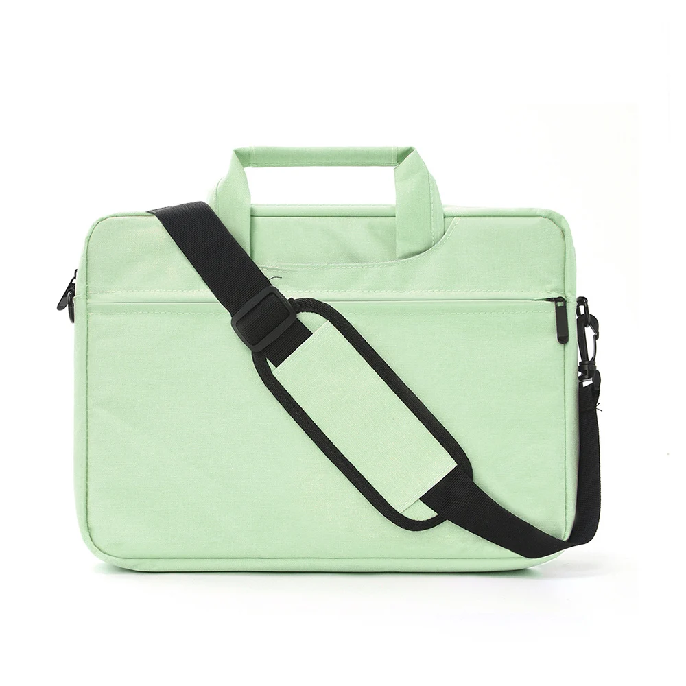 Solid Color 14 Inches Laptop Shoulder Bag Large Capacity Handheld Case Fashion Portable Crossbody Computer Bag For Men Women