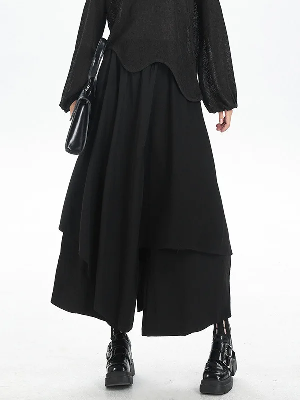 

High Waist Asymmetric Casual Pants Draping Dark Style Versatile Loose Fit Autumn New Design Sensation Casual Pants for Women
