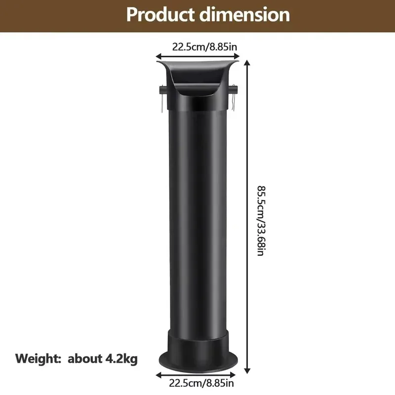 Espresso Barista Commercial Knockbox for Espresso Coffee Grounds Floor Standing Knock Box with Garbage Bags and Towels