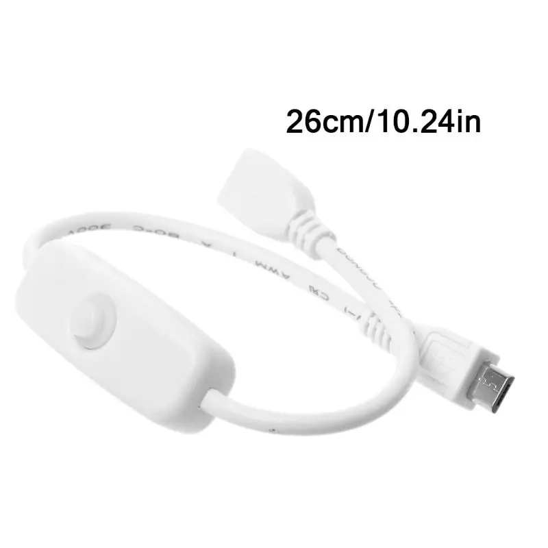 Micro USB Female to Male Power Supply Extension Cable With On Off for Raspberry for Huawei Android