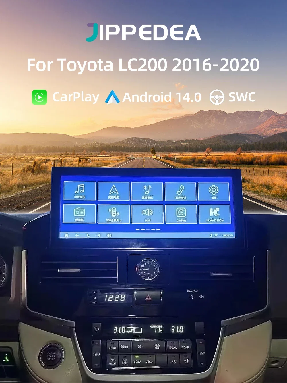 

Android 14 Wireless CarPlay Car Multimedia Player GPS Navigation 4G WiFi RDS Car Radio For Toyota Land Cruiser LC200 2016 - 2020