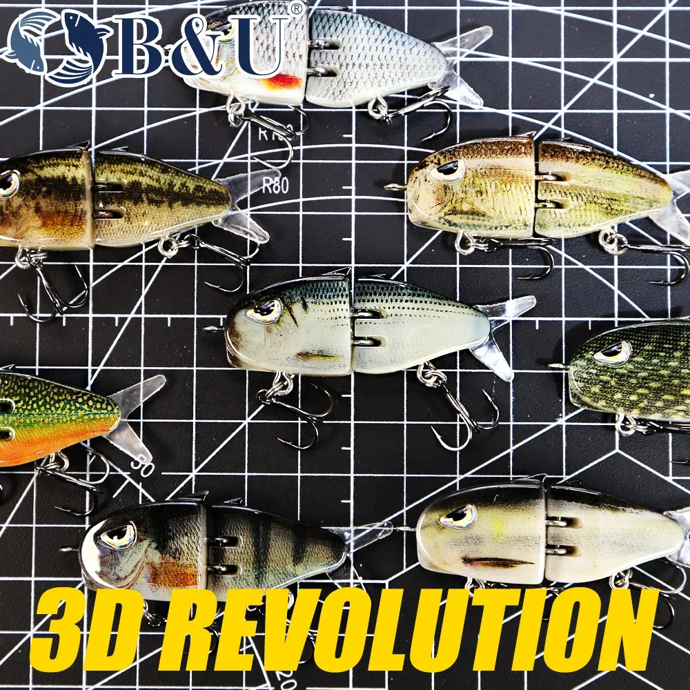 B & u isca de pesca de afundamento lento 55mm jerkbait nadar glide duro isca longa fundição dura isca artificial para pique baixo truta