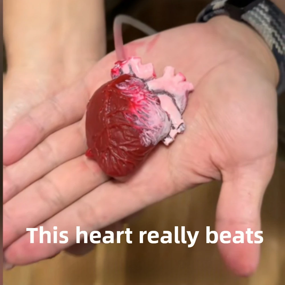 Realistic Heart Beat Simulator Prank Toy, CPR Squeeze Stress Relief Ball for Adults Kids, Halloween Horror Party Prop Gift
