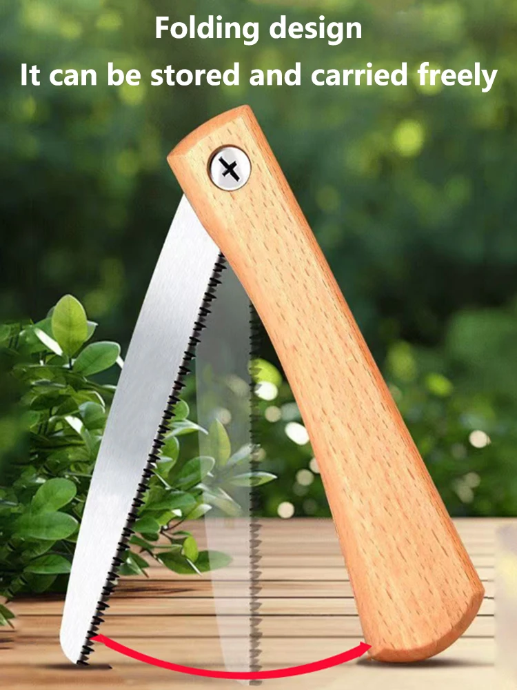منشار يدوي صغير قابل للطي مقبض خشبي غير قابل للانزلاق منشار قابل للطي منشار قطع فلوش لأداة قطع البلاستيك اليدوية